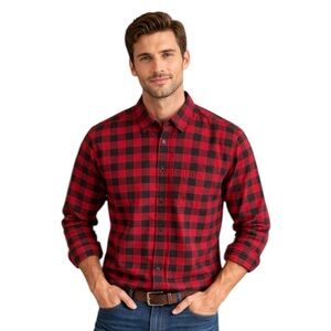 Patagonia Men’s Shirt Button Down Organic Cotton Red & Black Plaid Size S
DD